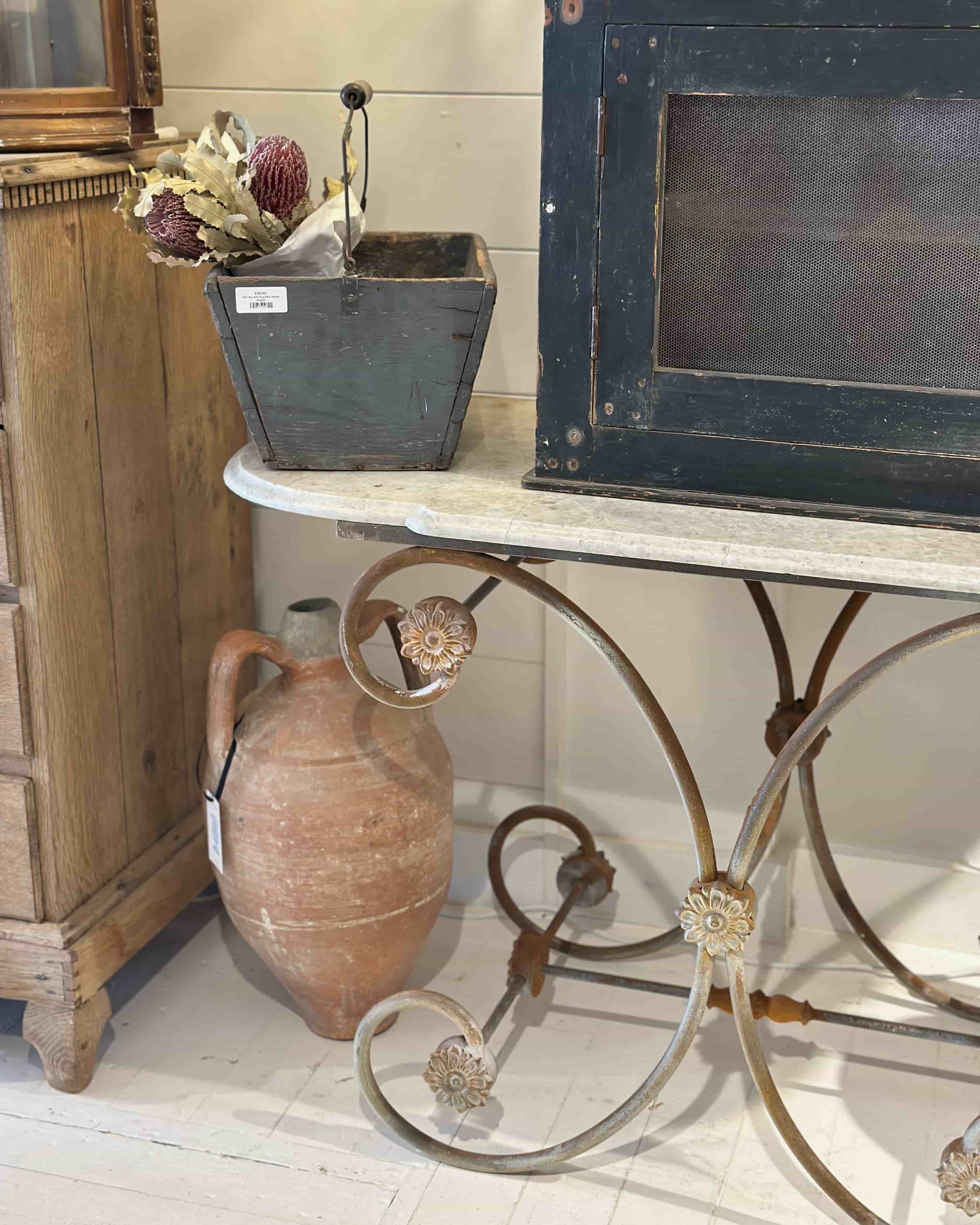 French Patisserie Table with Marble Top