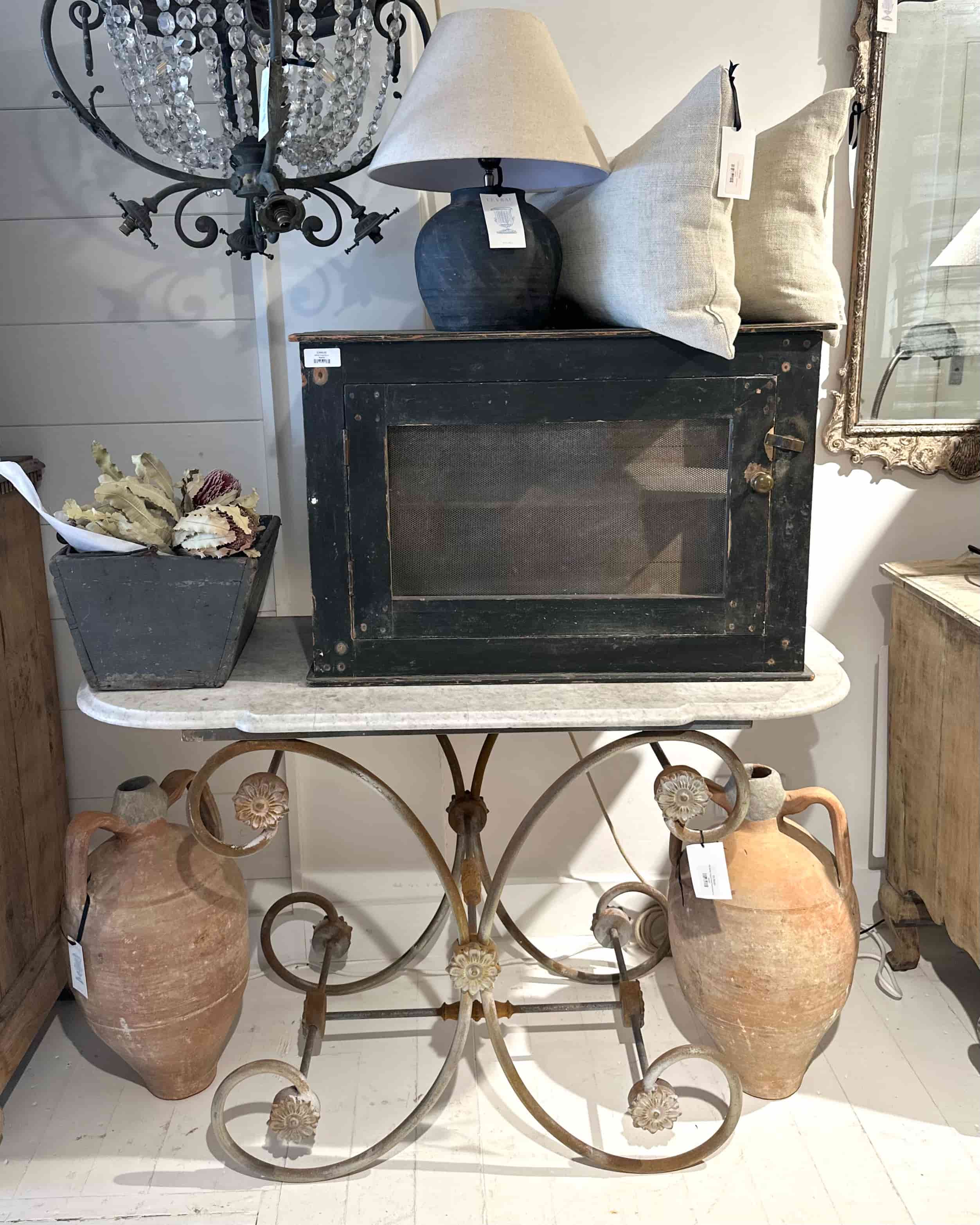 French Patisserie Table with Marble Top