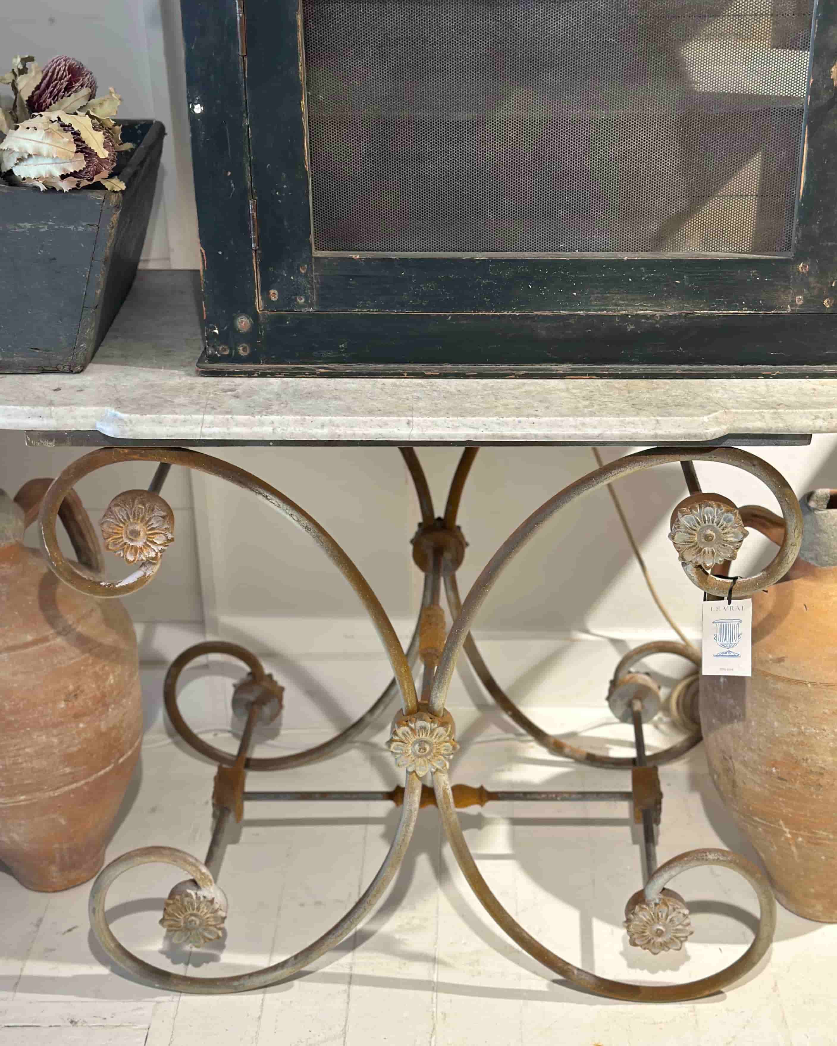 French Patisserie Table with Marble Top