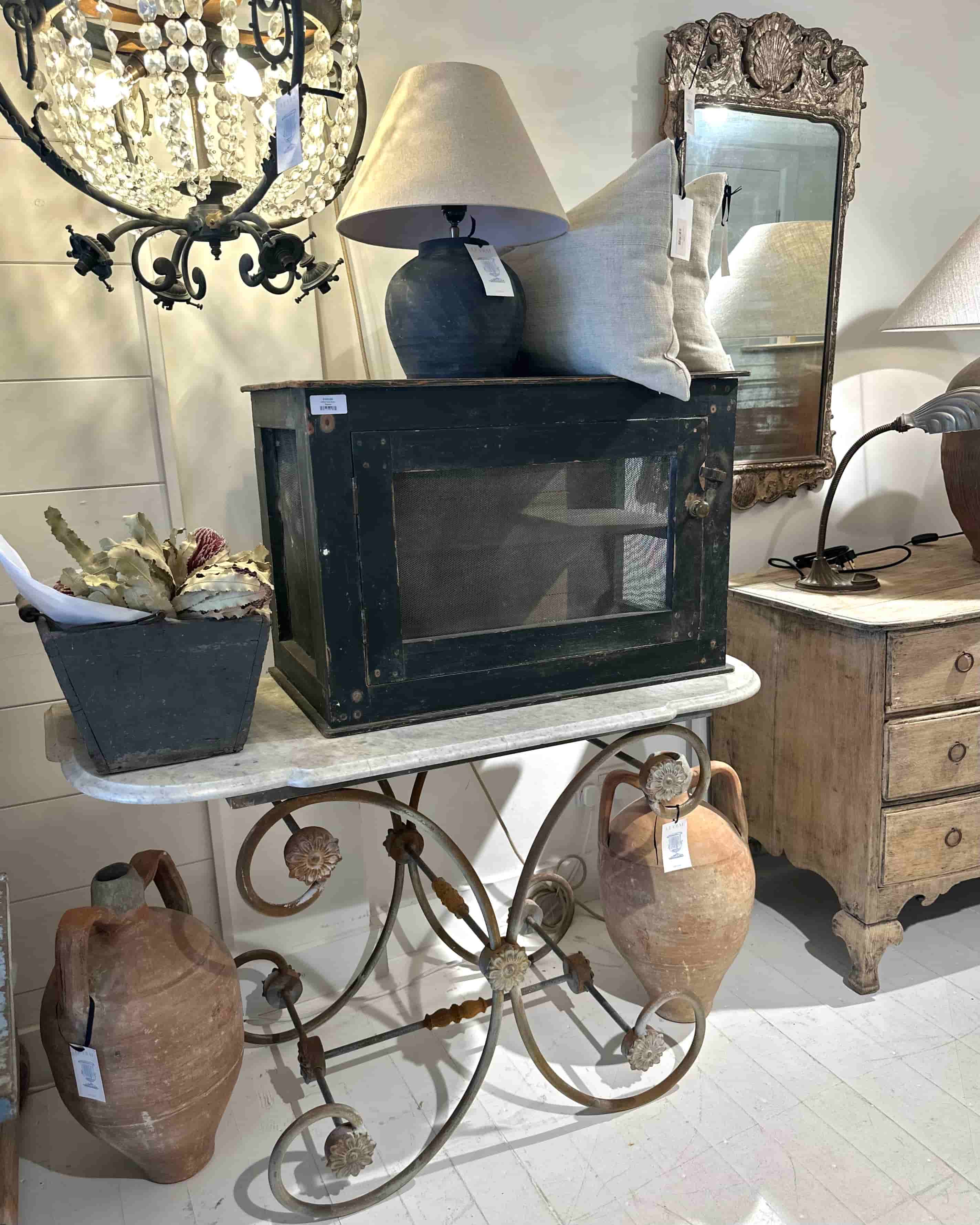 French Patisserie Table with Marble Top