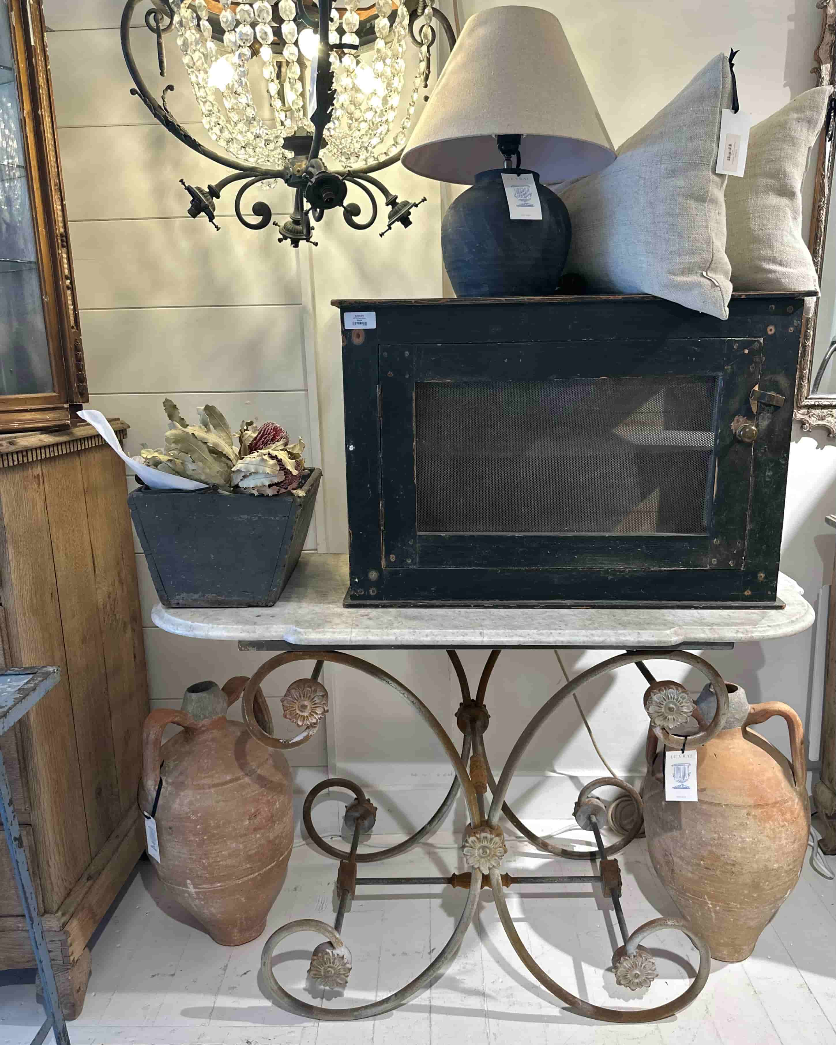 French Patisserie Table with Marble Top