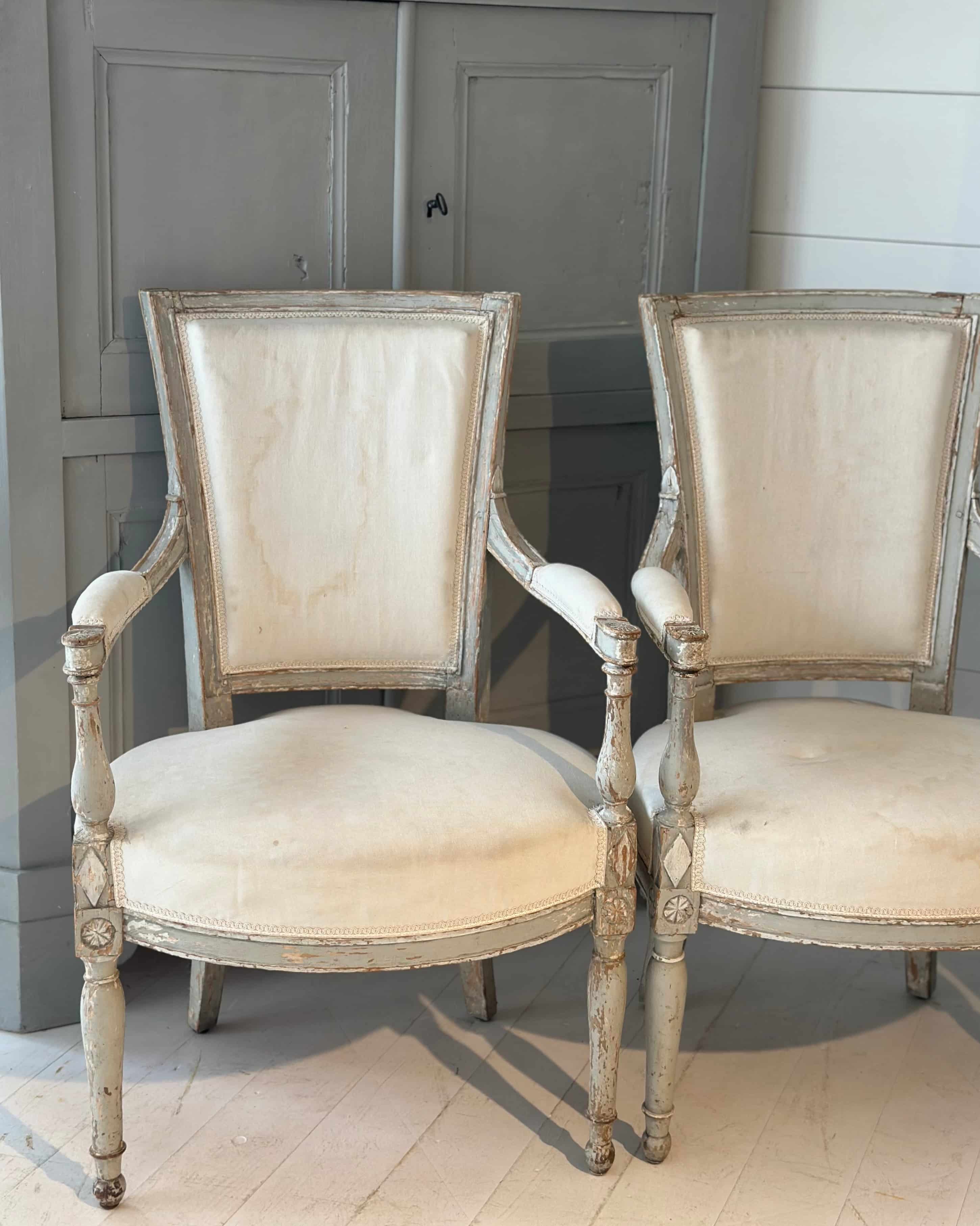 Pair of 18th-Century Swedish Bedroom Chairs