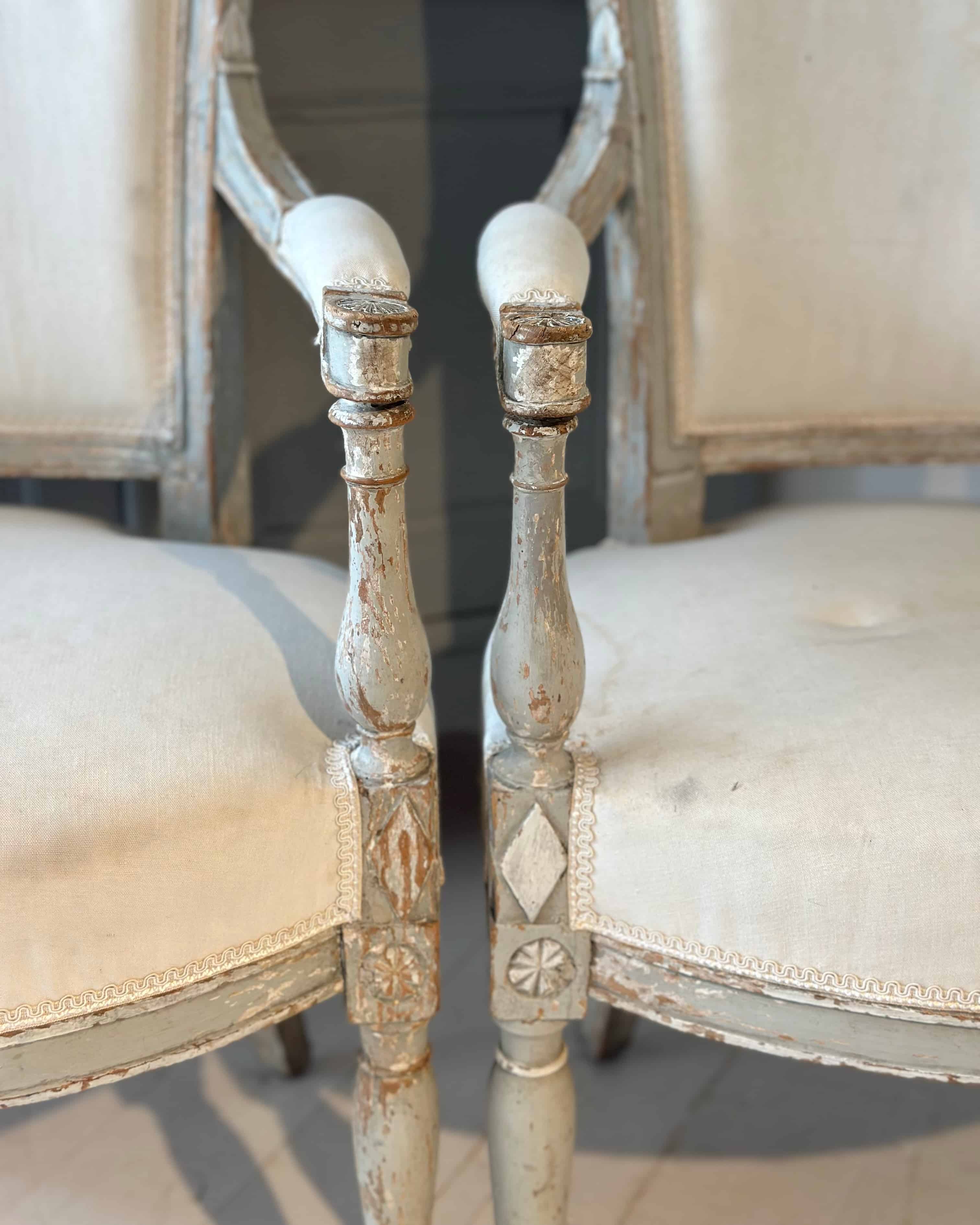Pair of 18th-Century Swedish Bedroom Chairs