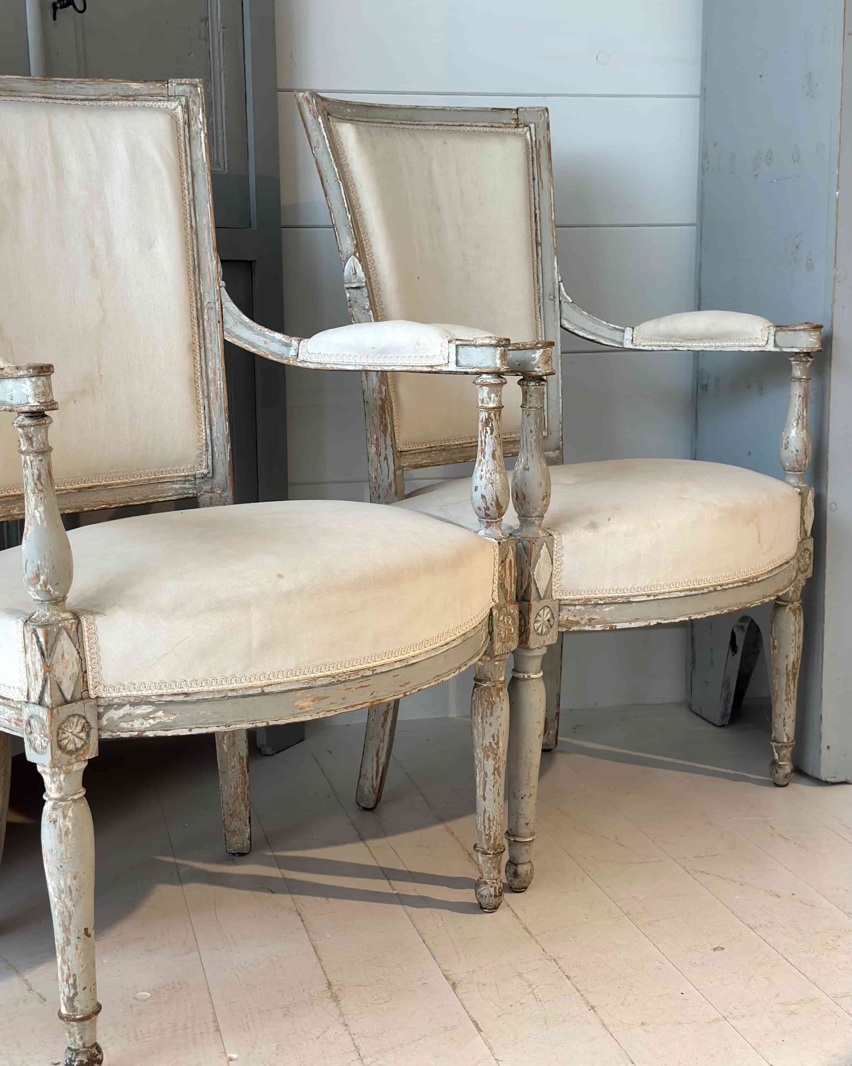Pair of 18th-Century Swedish Bedroom Chairs