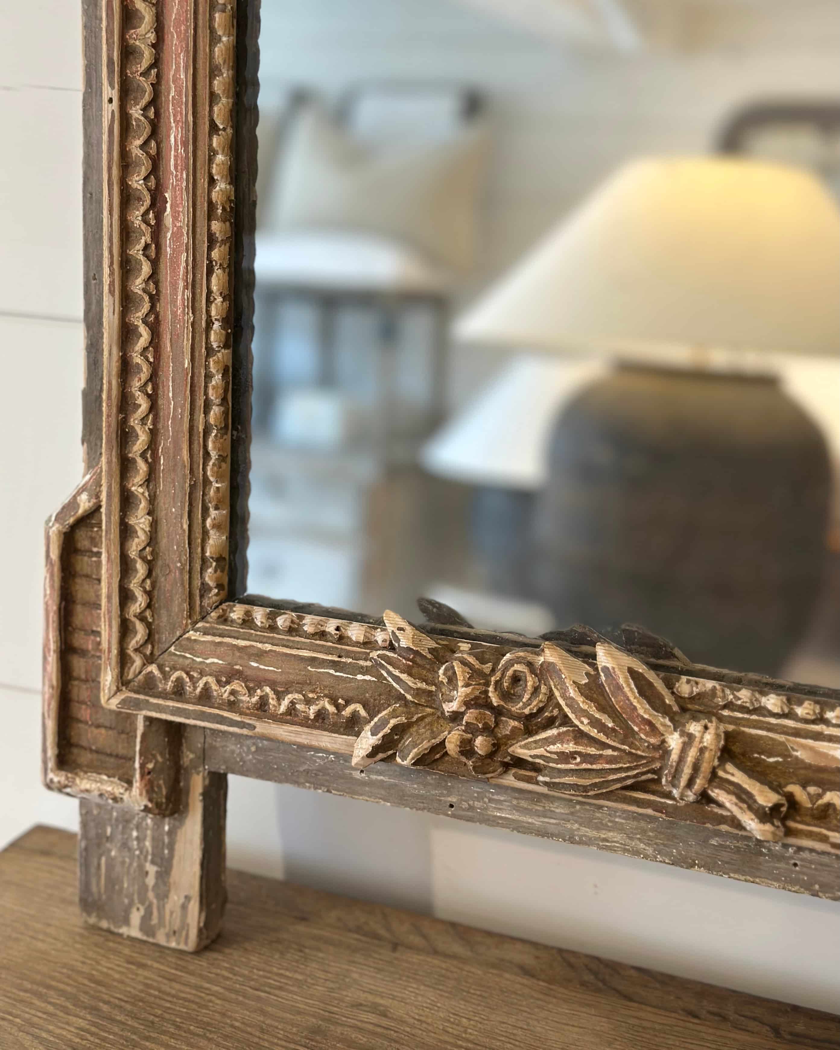 18th-Century French Carved Mirror