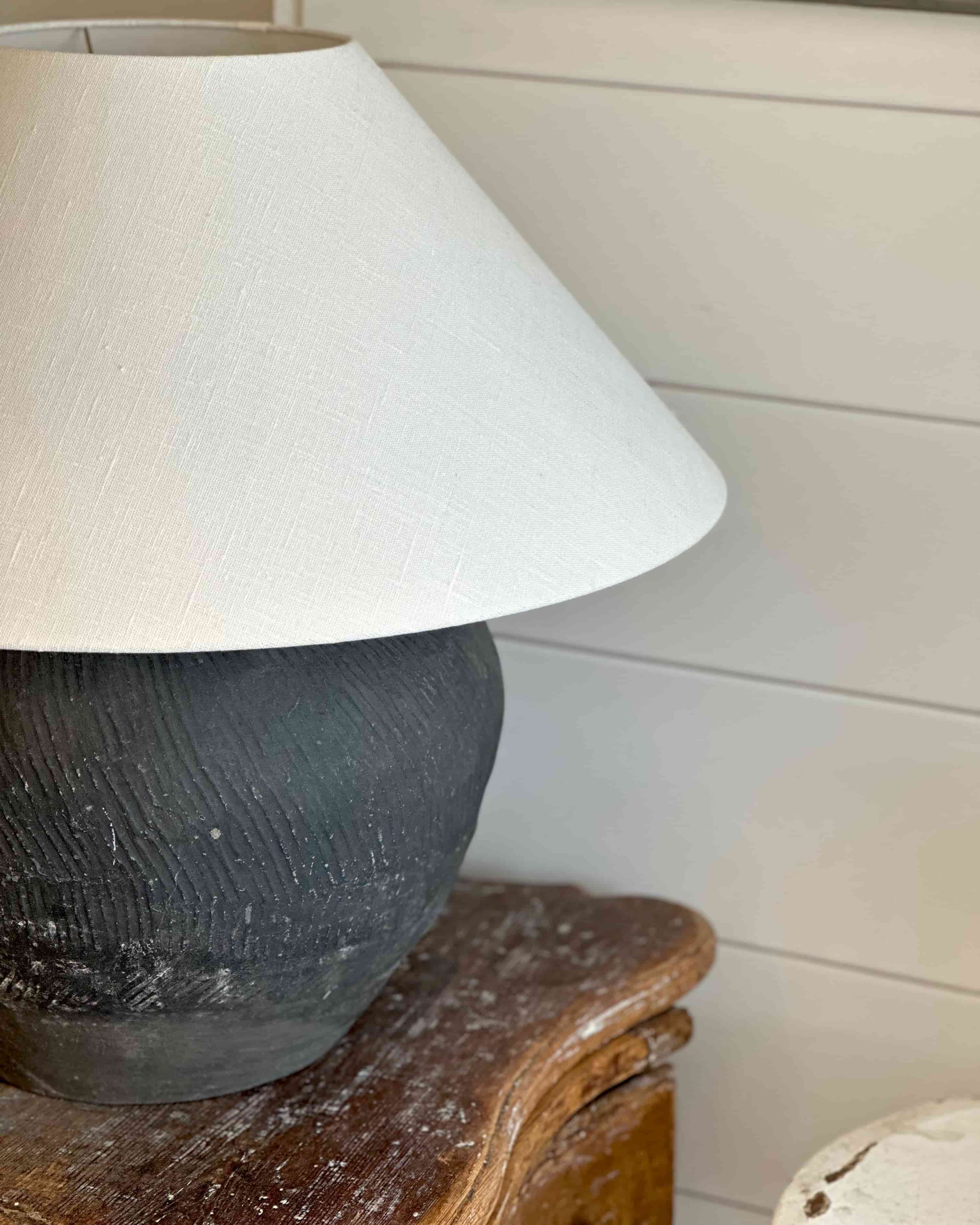 Large Black Textured Bespoke Lamp