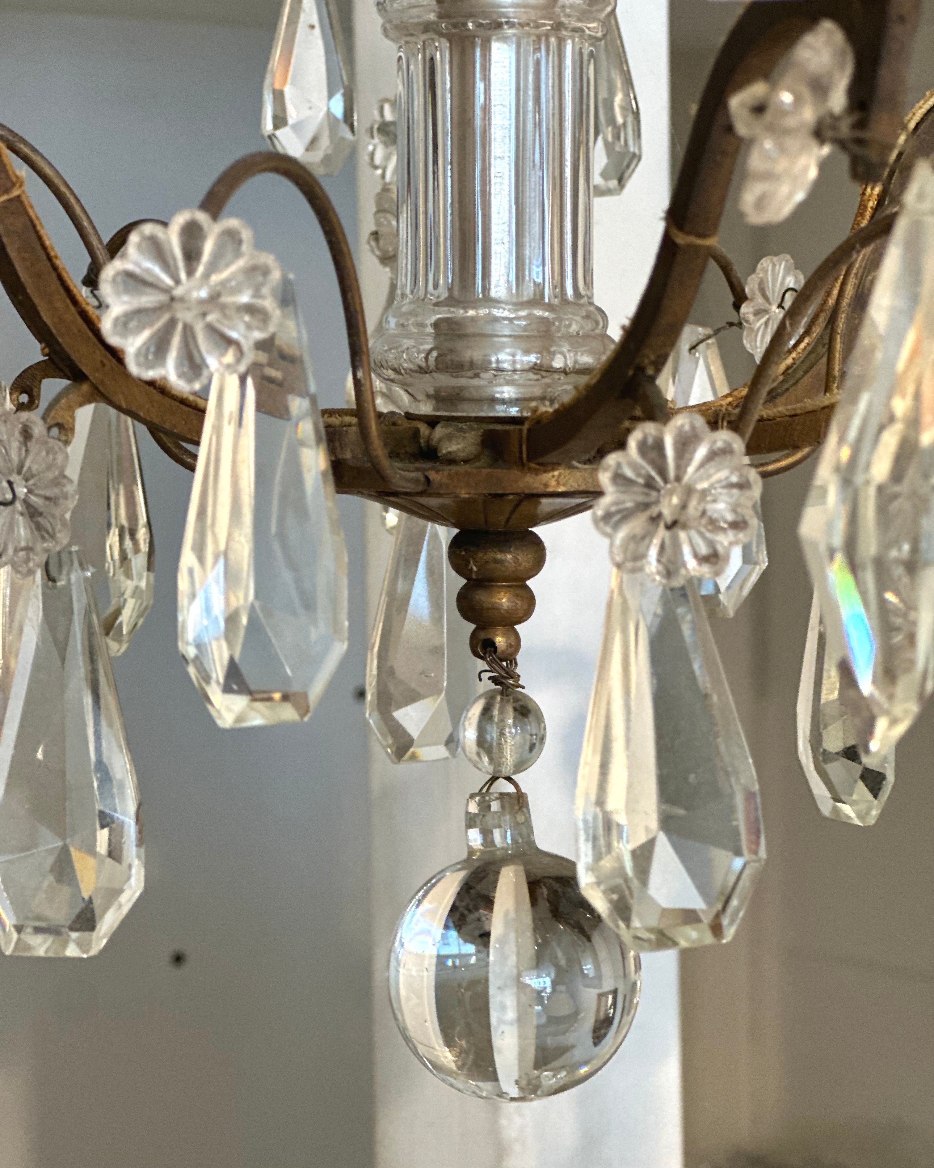 French 6-Arm Crystal Chandelier