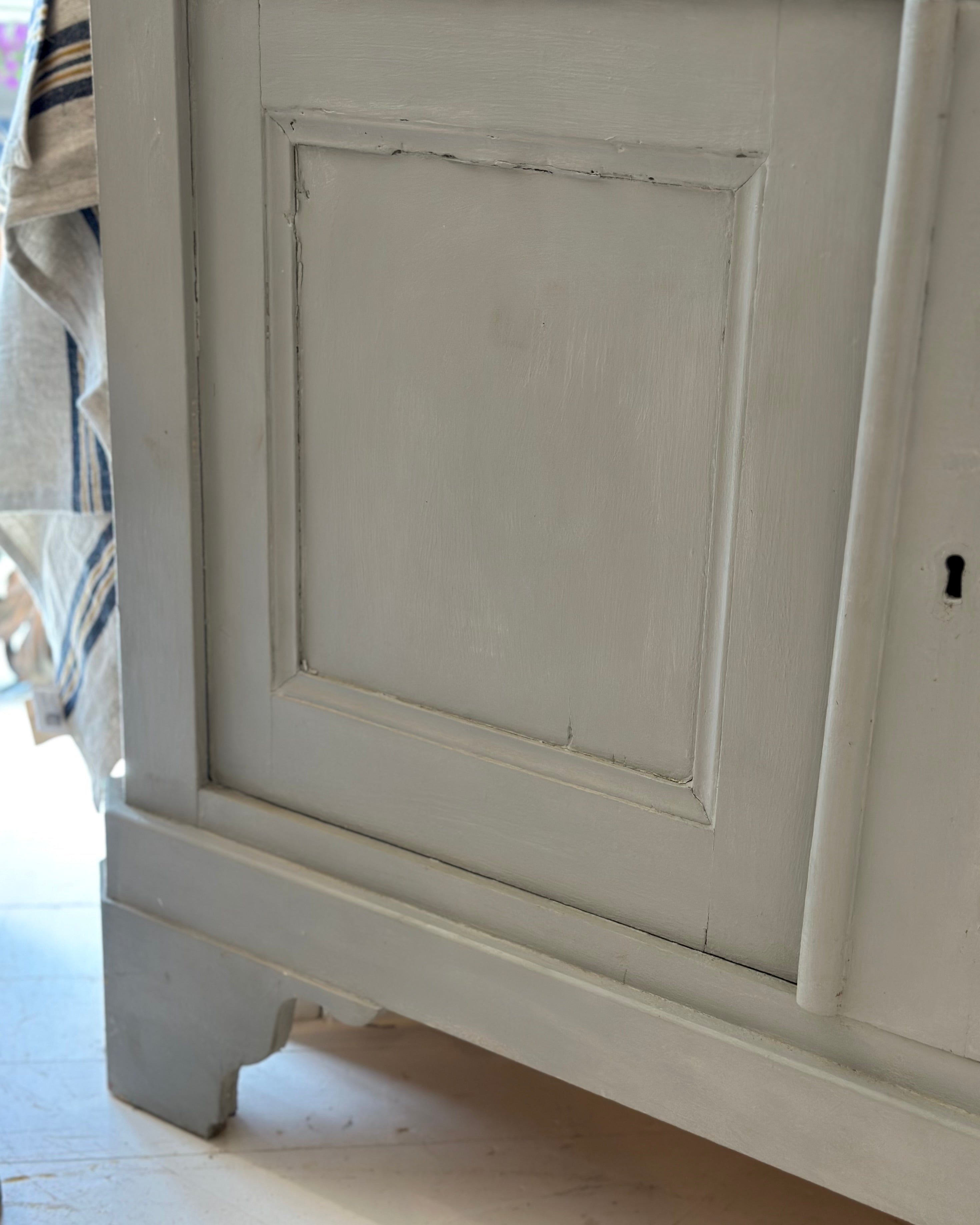 Antique Painted Corner Cupboard & Key