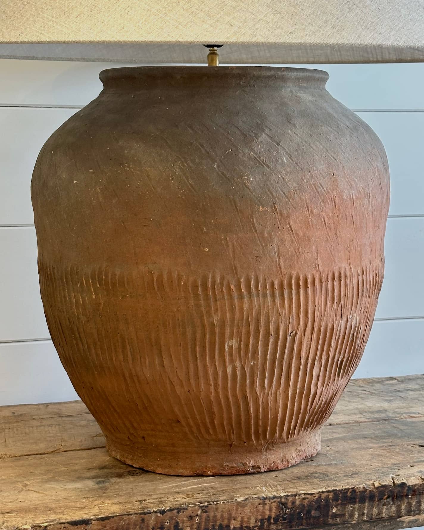 Antique XL Terracotta Lamp