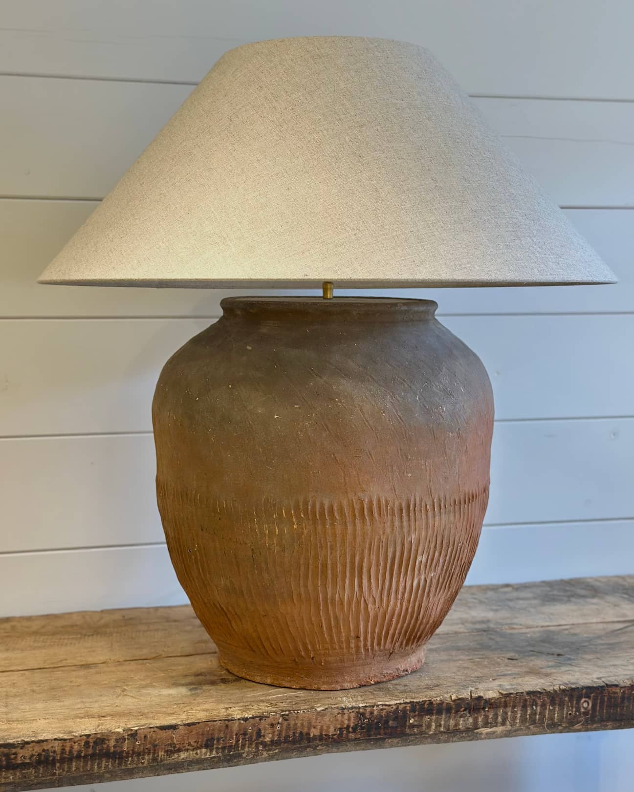 Antique XL Terracotta Lamp
