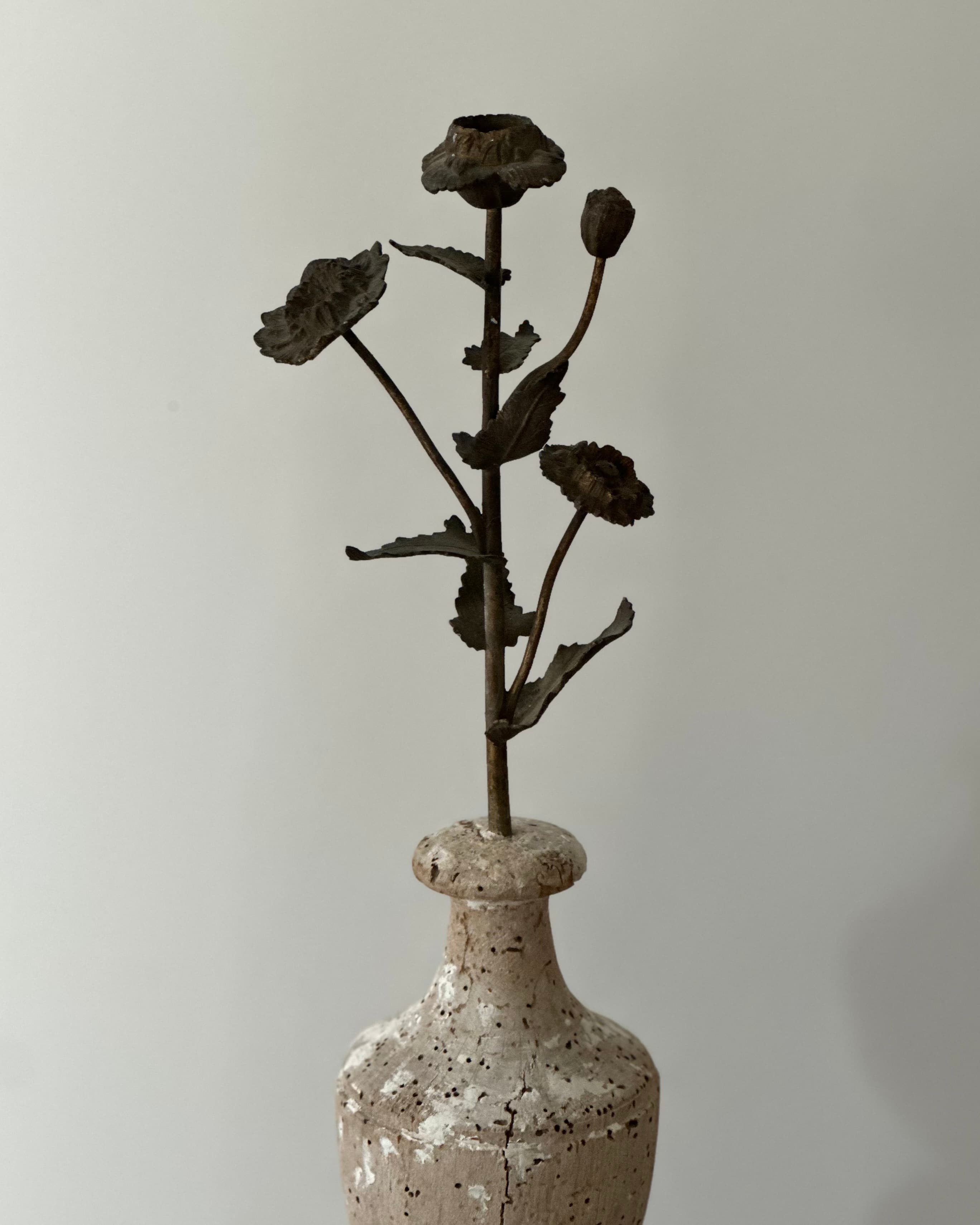 18th-Century French Fragment Floral Candle Holder