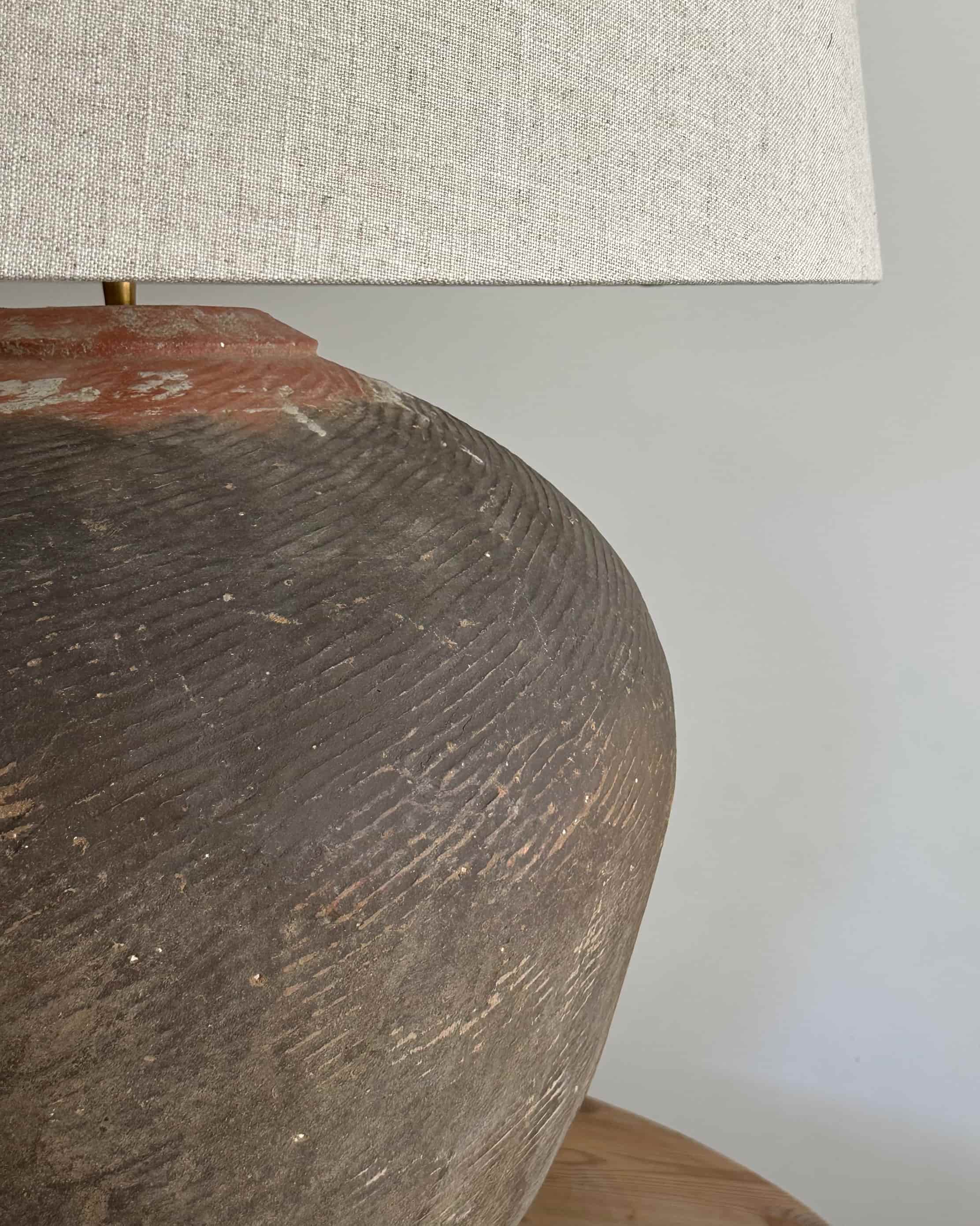 Huge Antique Terracotta Lamp