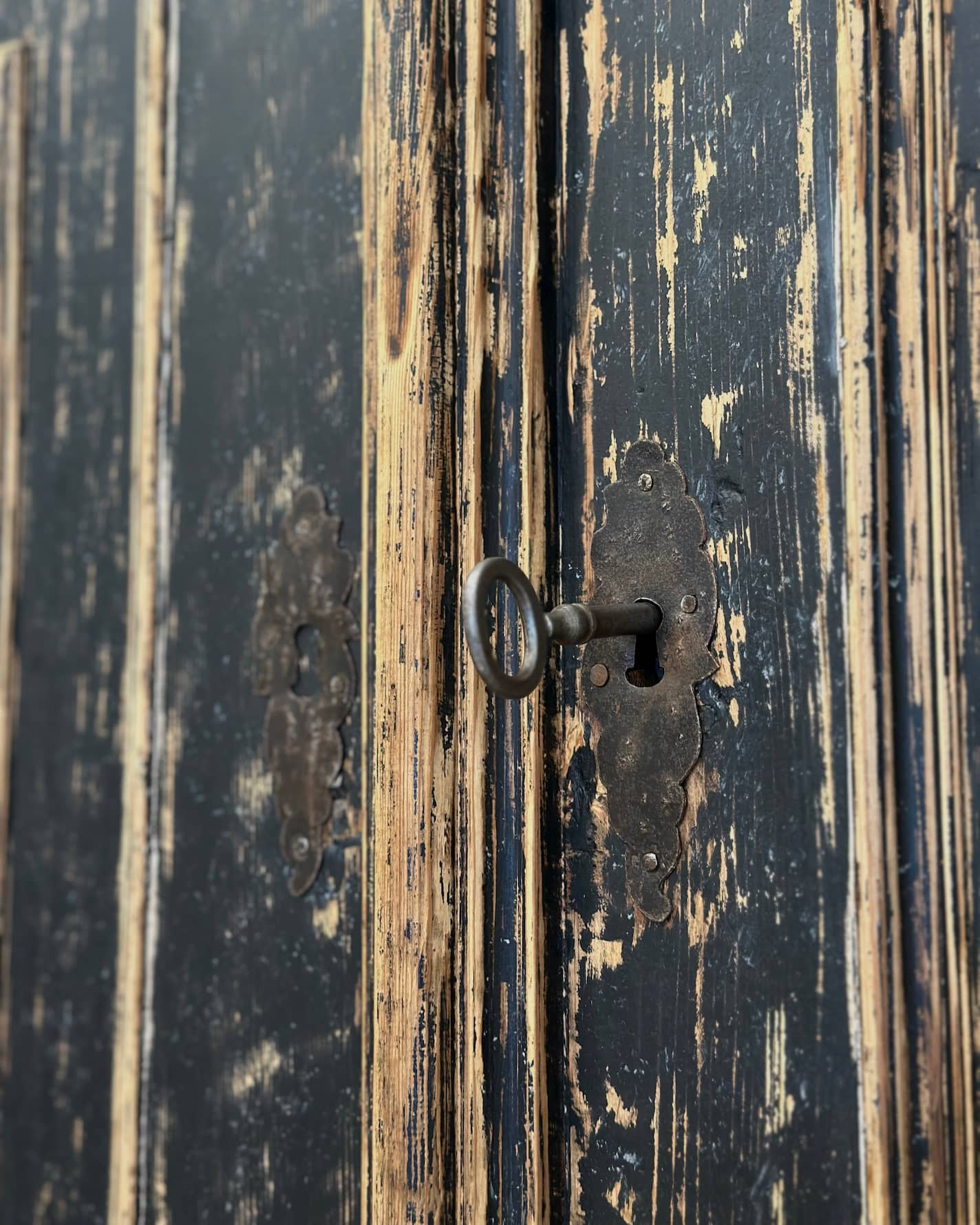 Black Swedish 18th Century Baroque Cupboard