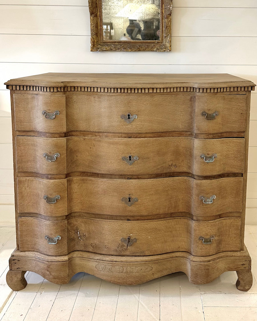 Danish Serpentine Chest of Drawers
