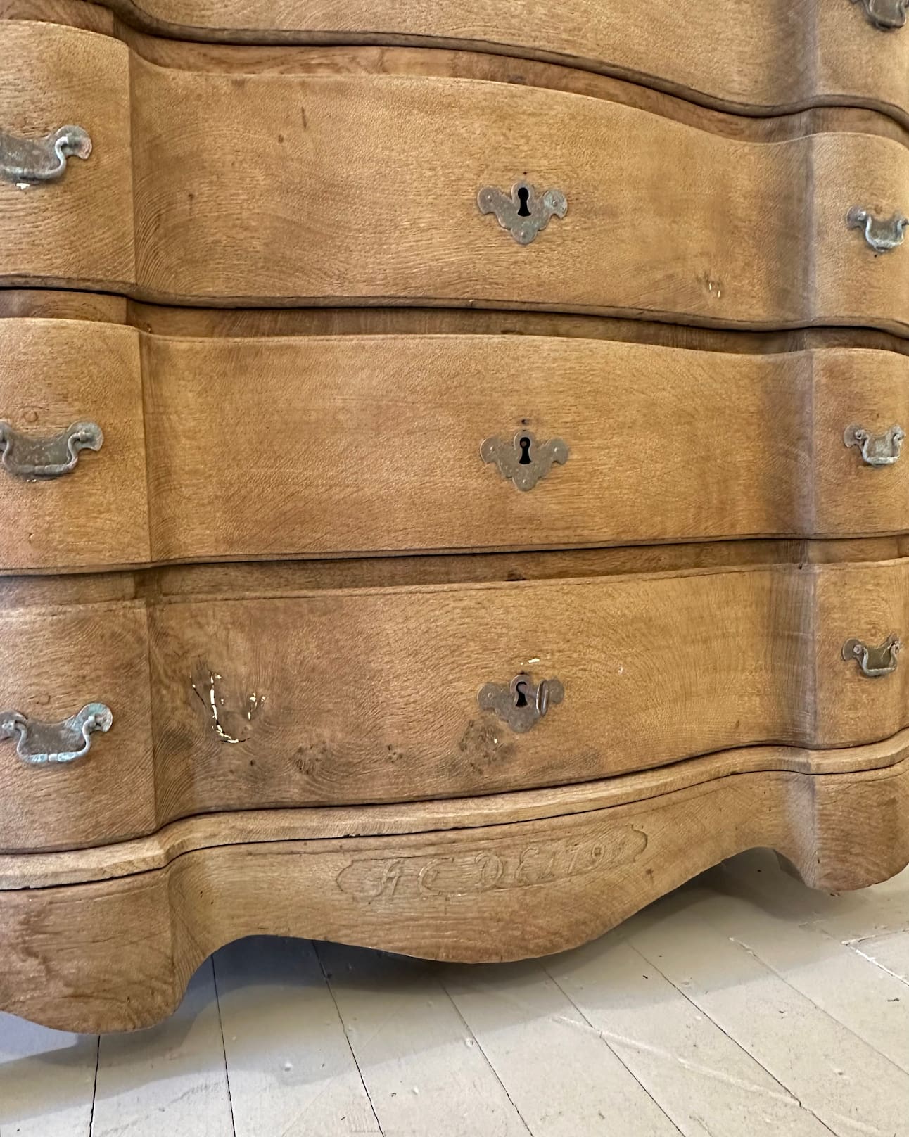 Danish Serpentine Chest of Drawers