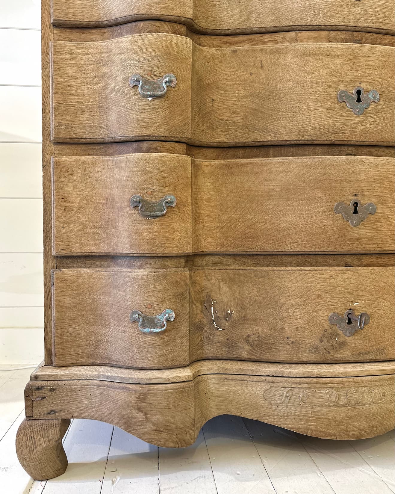 Danish Serpentine Chest of Drawers
