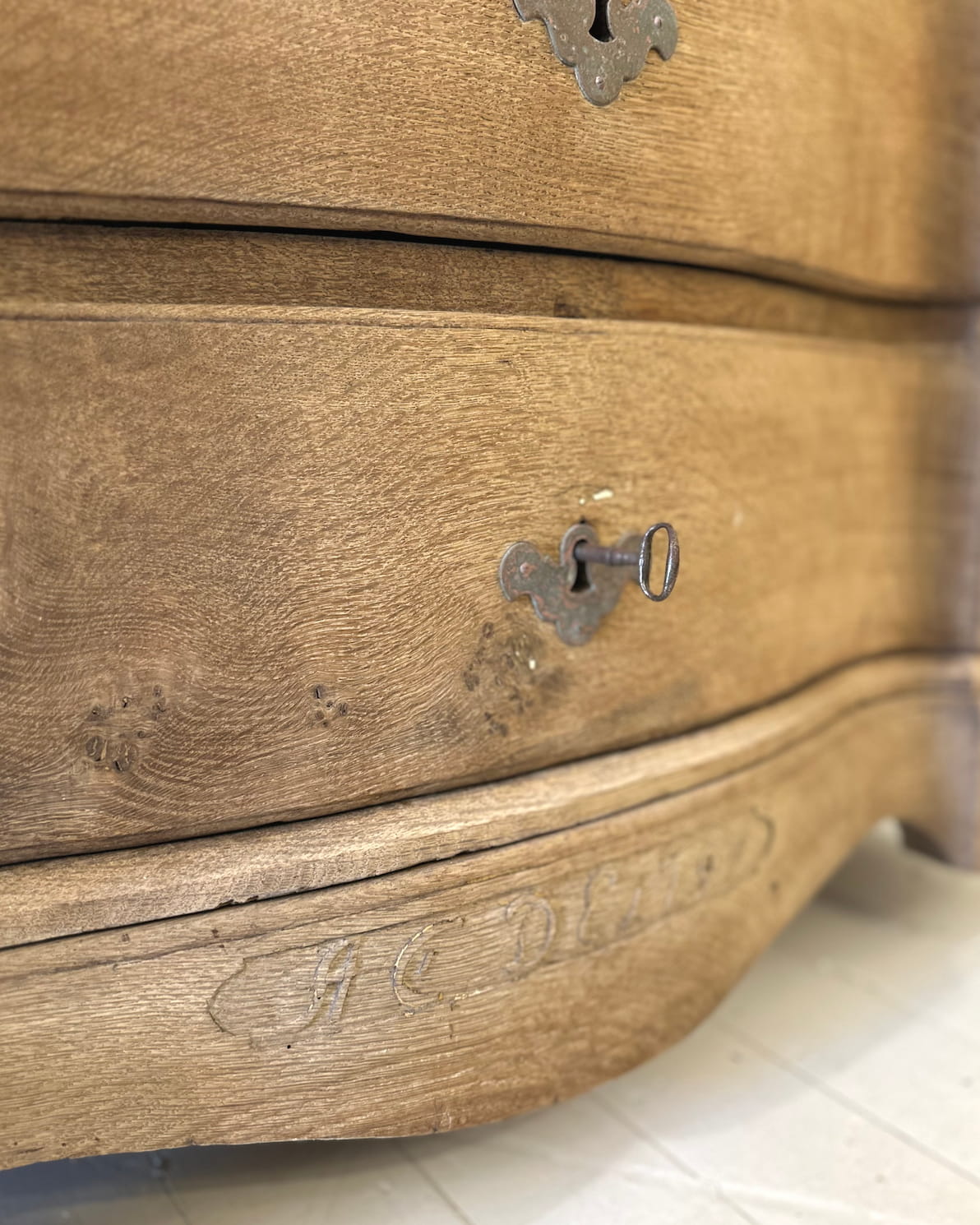 Danish Serpentine Chest of Drawers