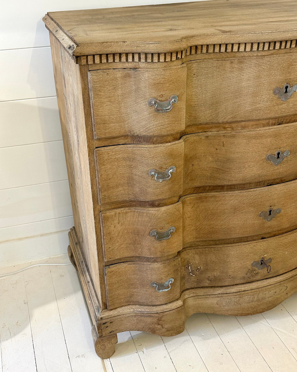 Danish Serpentine Chest of Drawers