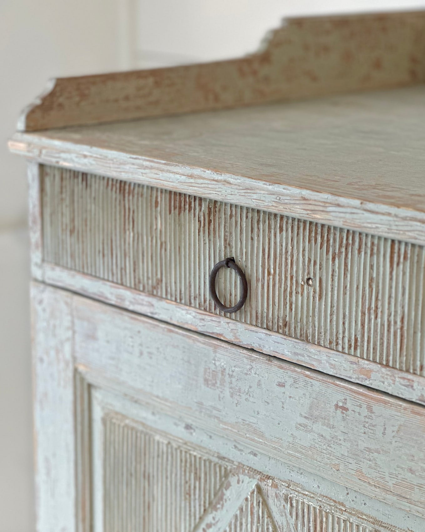 Gustavian Pale Duck Egg Green Commode/ Sideboard