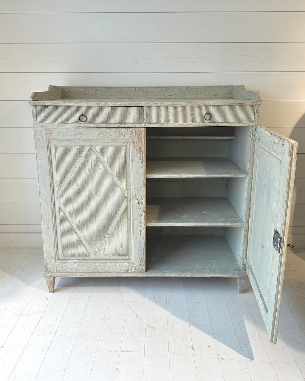 Gustavian Pale Duck Egg Green Commode/ Sideboard