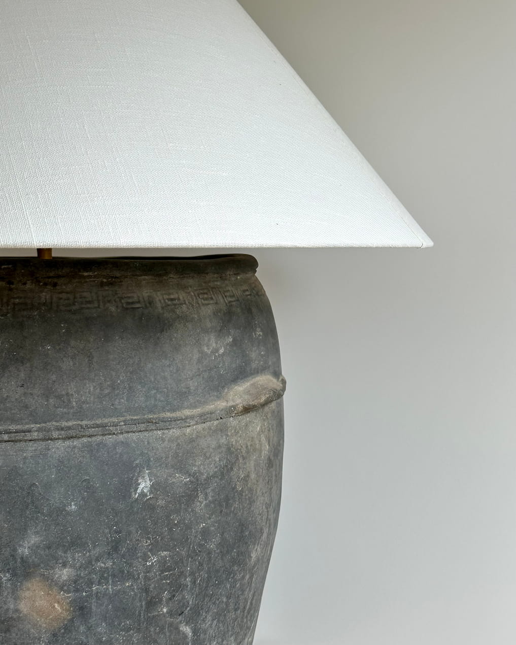 Huge Antique Chinese Water Vessel Lamp