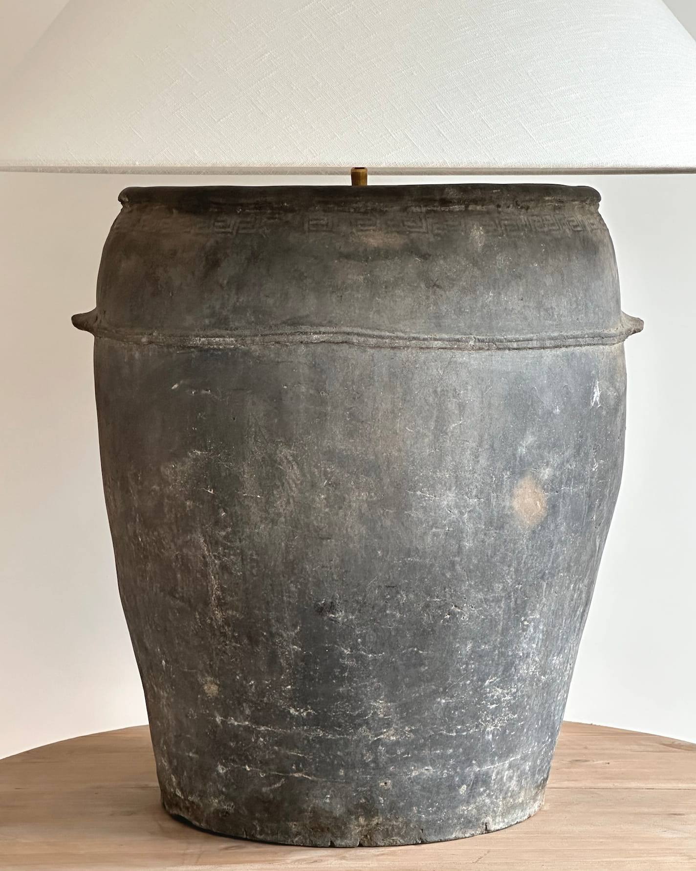 Huge Antique Chinese Water Vessel Lamp