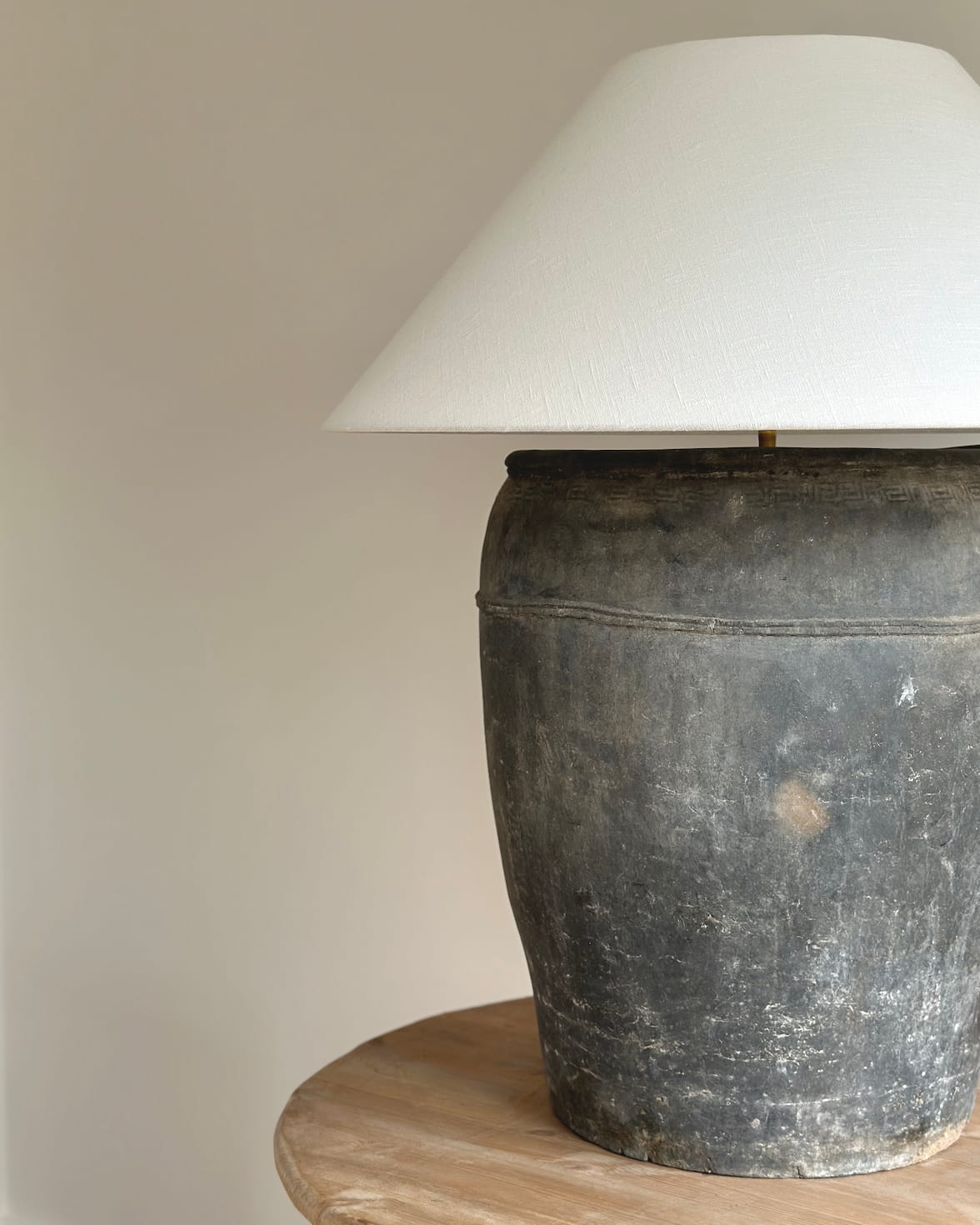 Huge Antique Chinese Water Vessel Lamp