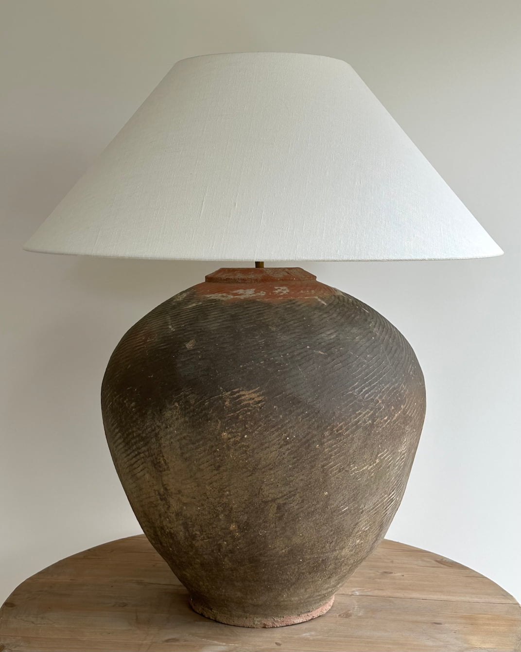 Huge Antique Terracotta Lamp