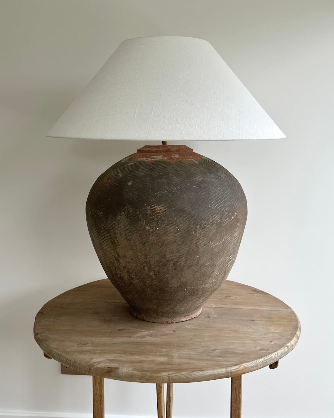 Huge Antique Terracotta Lamp