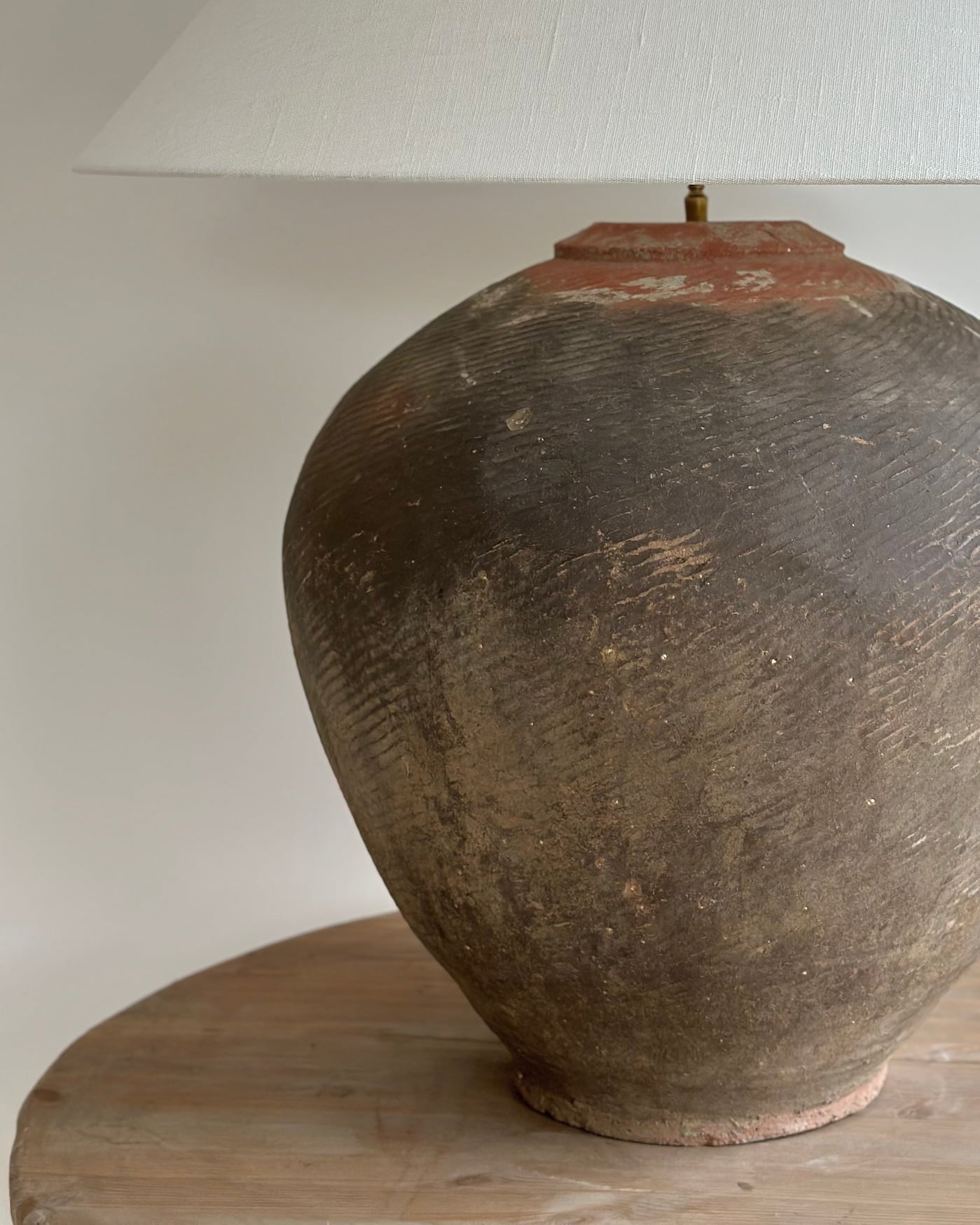 Huge Antique Terracotta Lamp