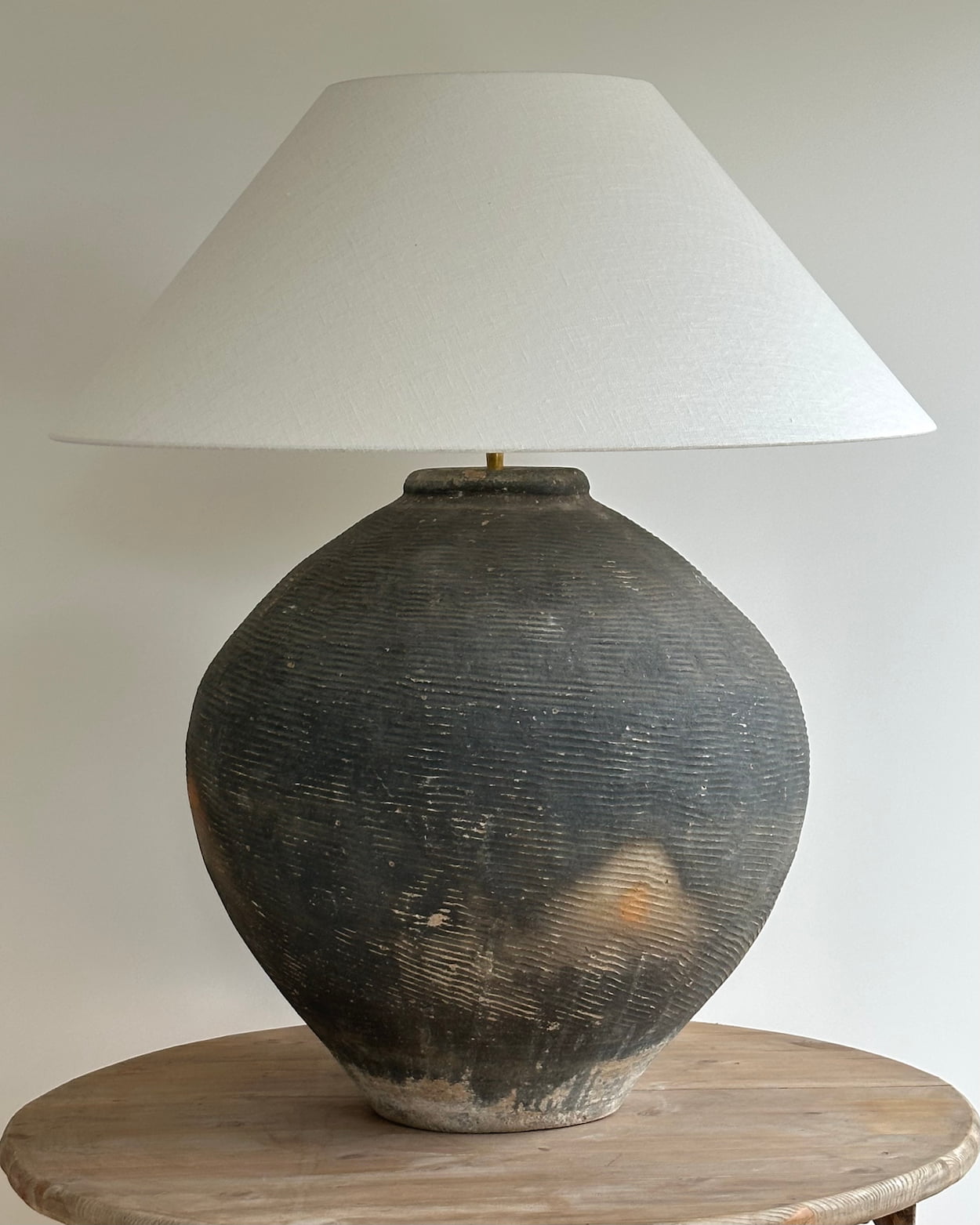 Huge Antique Grey Lamp