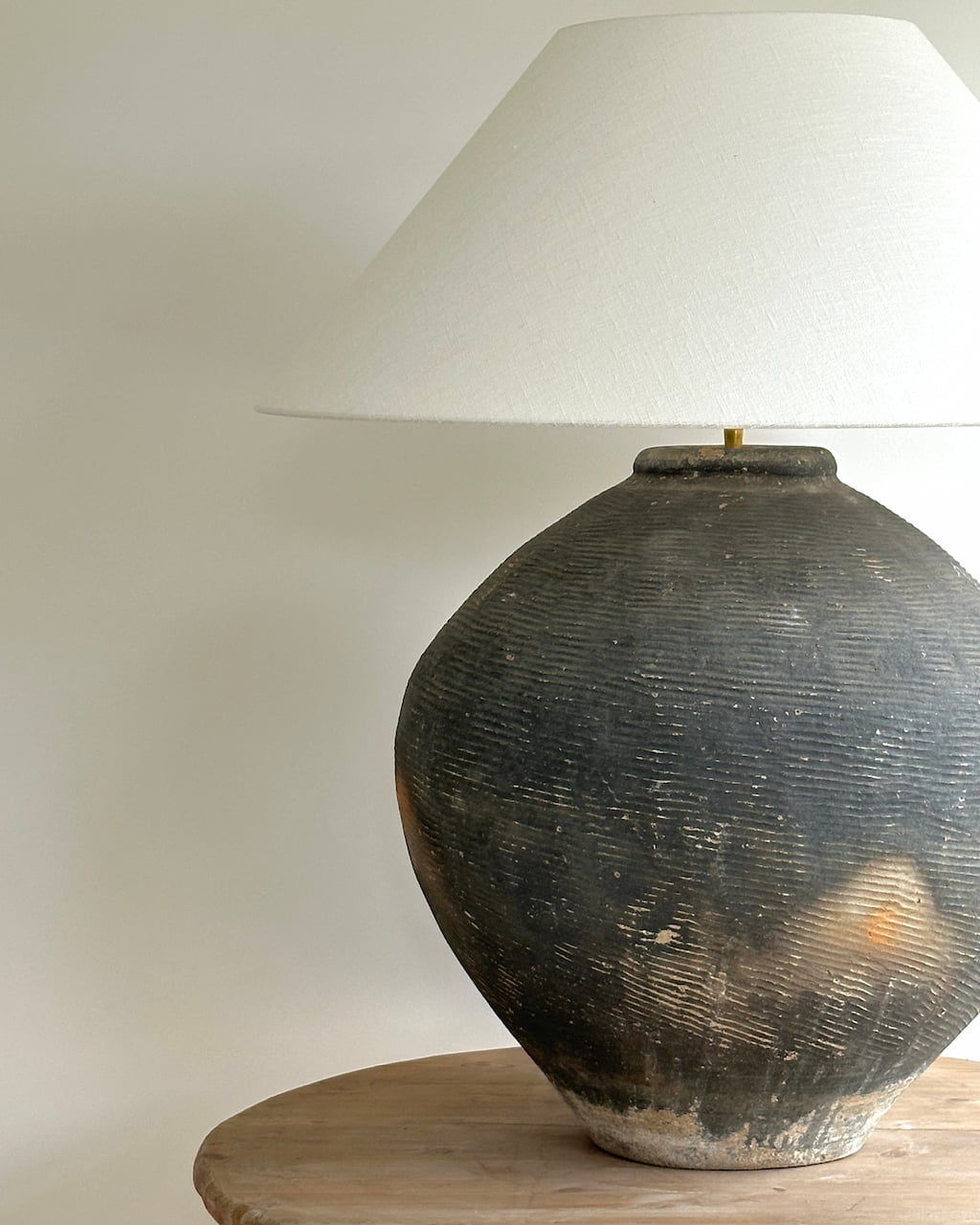 Huge Antique Grey Lamp
