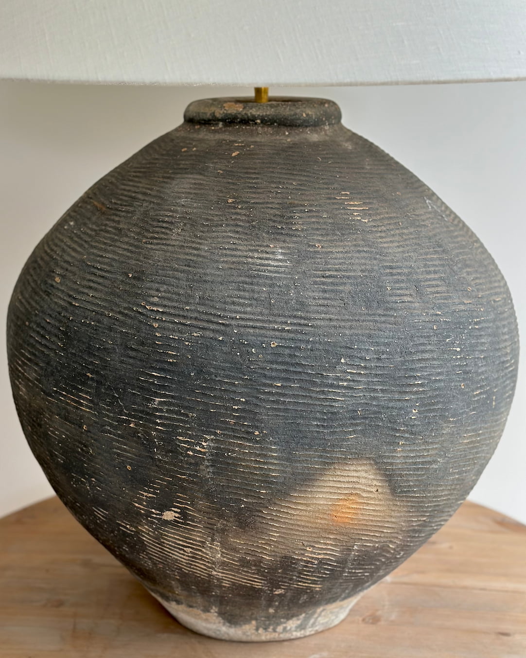 Huge Antique Grey Lamp